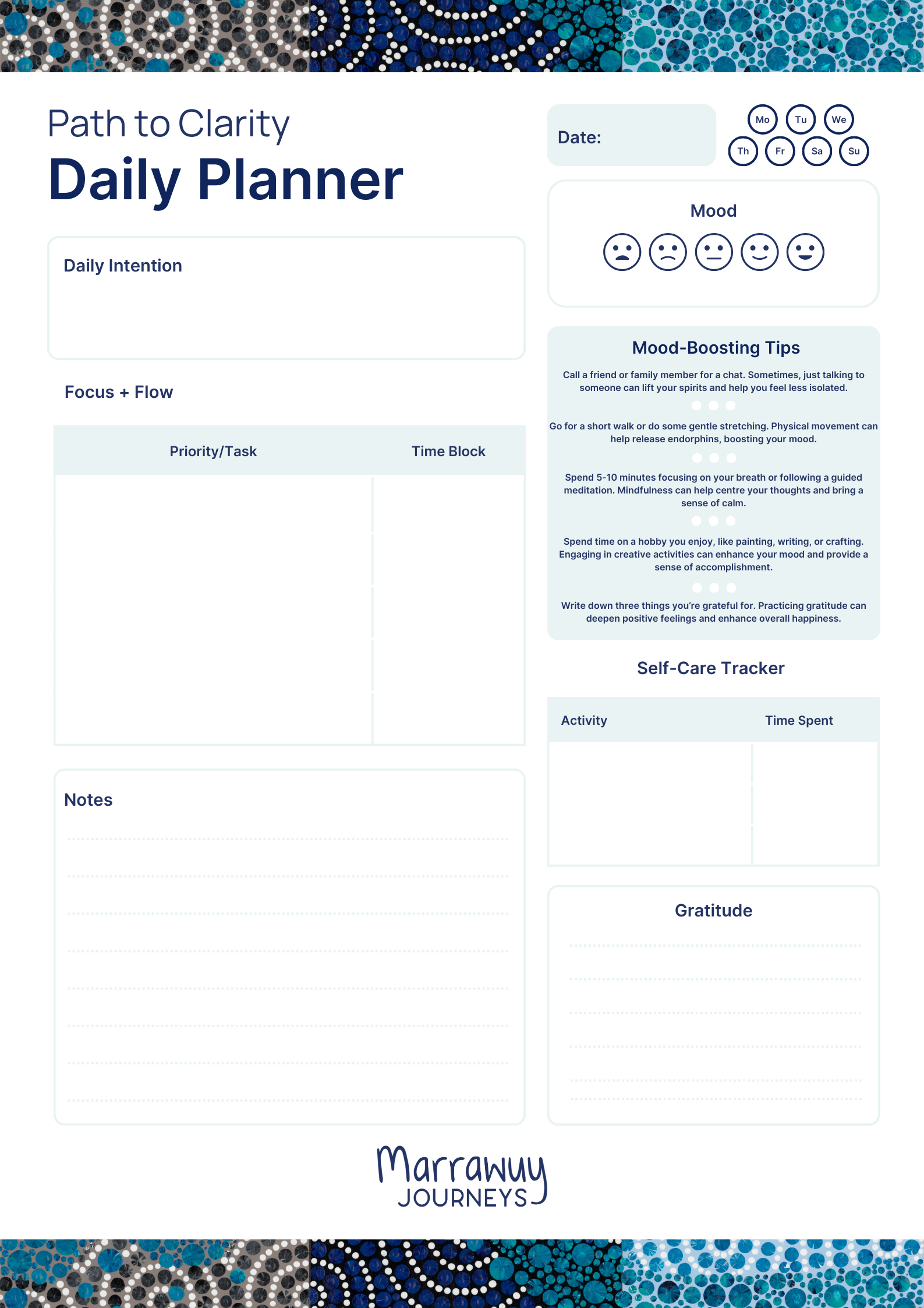 Free Path to Clarity Daily Planner