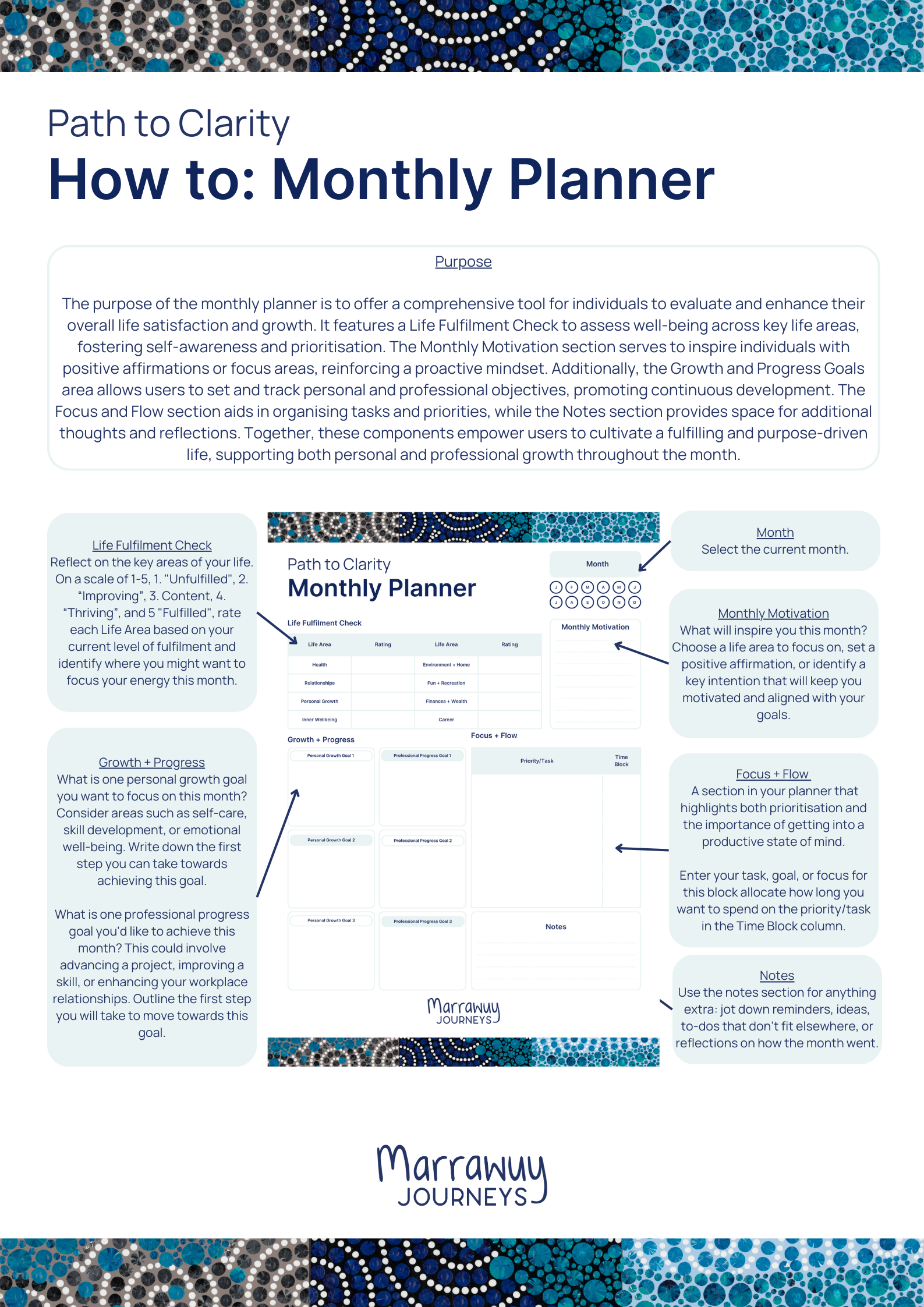 Free Path to Clarity Monthly Planner