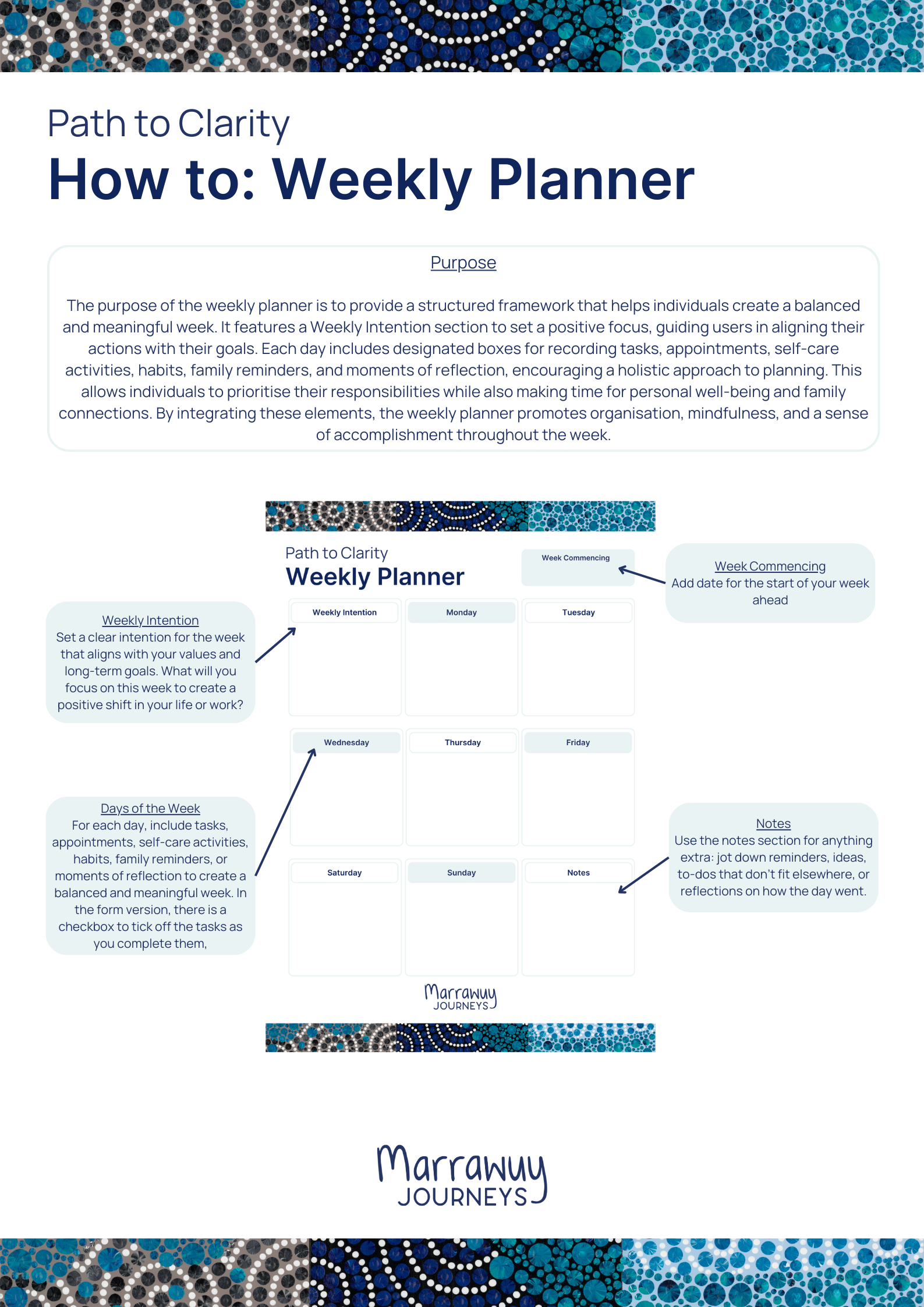 Free Path to Clarity Weekly Planner