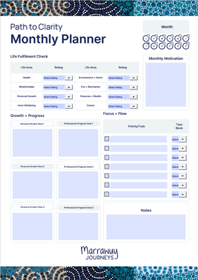 Path to Clarity Monthly Planner (Paid Version)